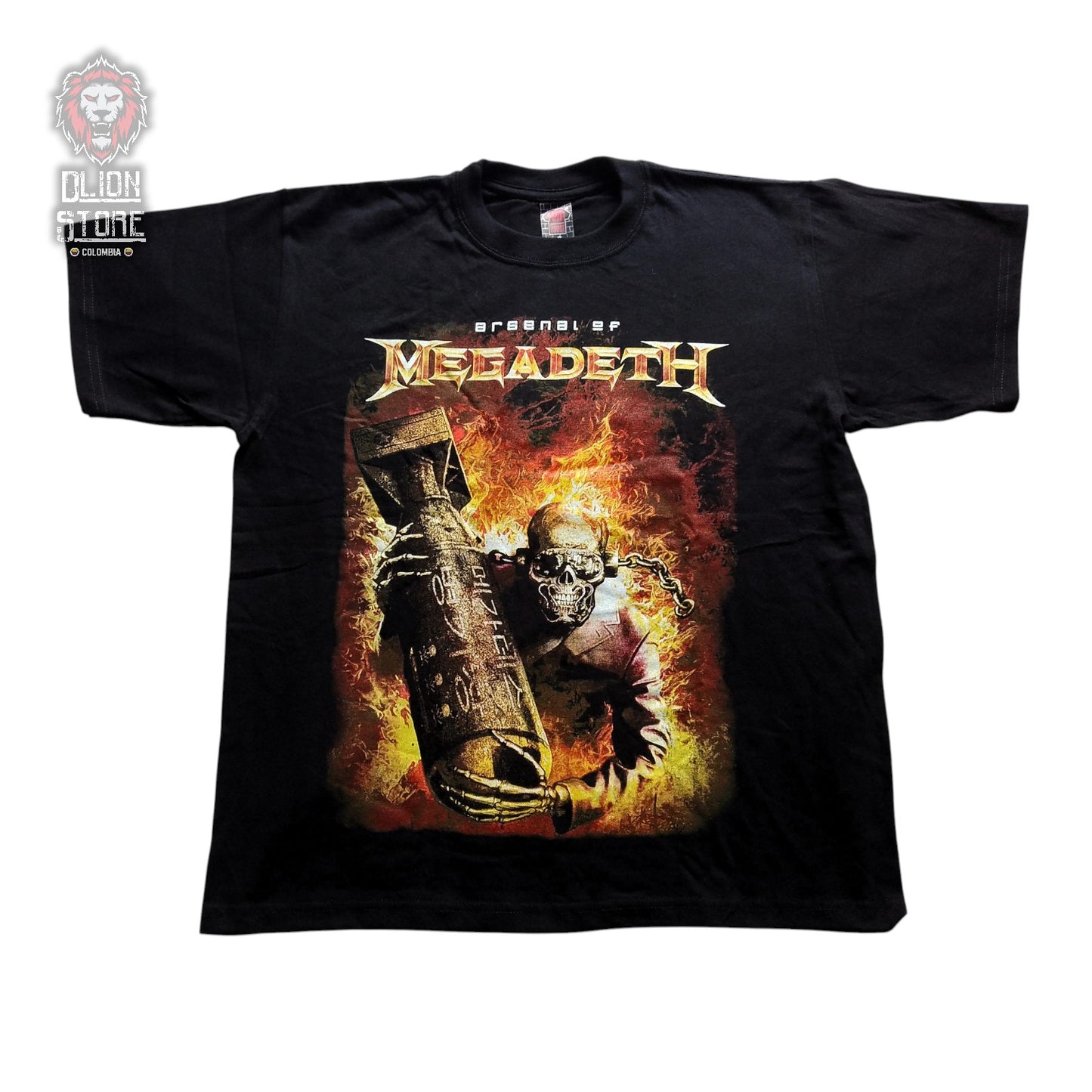Camiseta de Megadeth color negro, estampada, estilo unisex, disponible en Colombia.