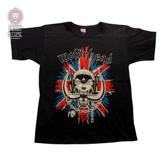 Camiseta de MotorHead color negro, estampada, estilo unisex, disponible en Colombia.