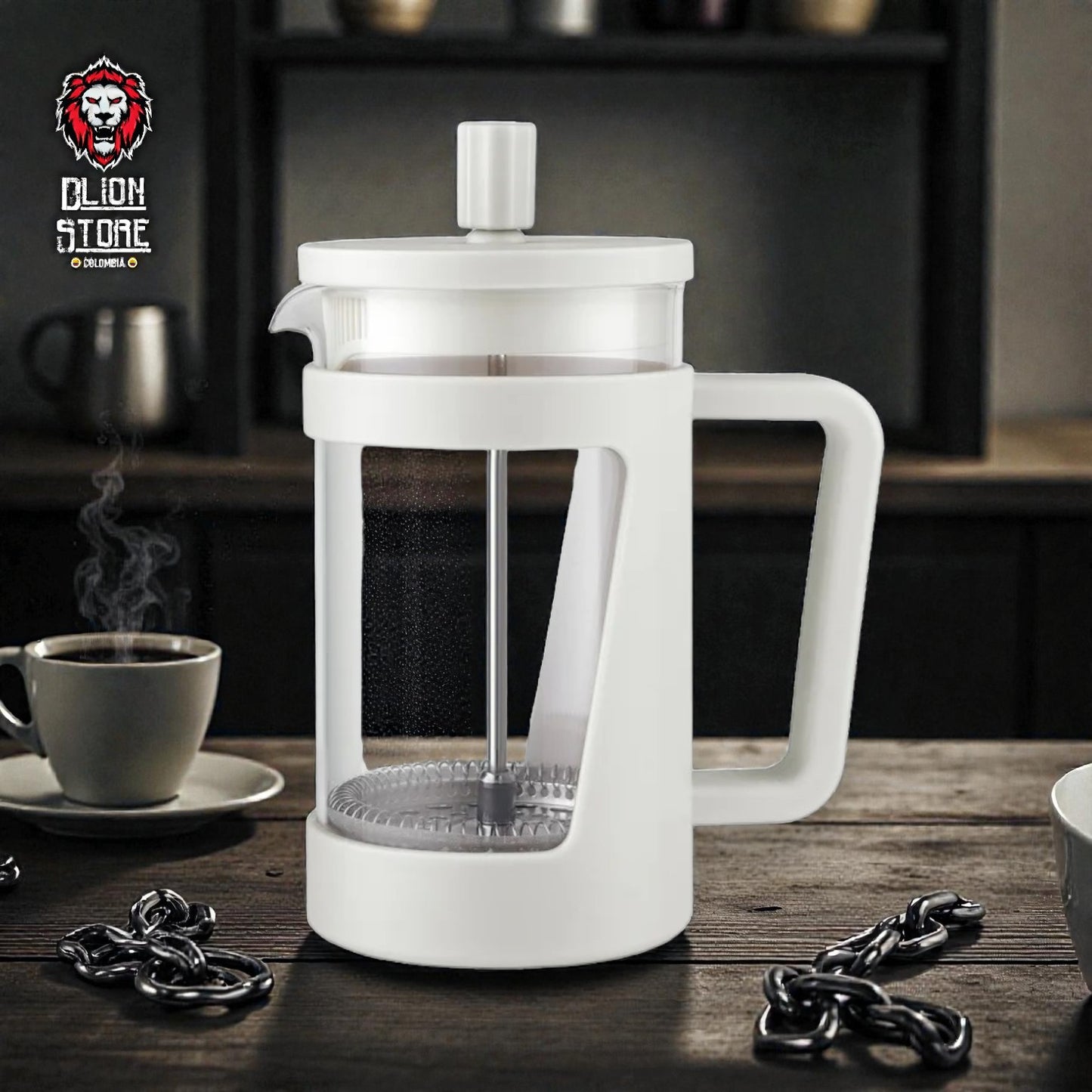 Prensa de Alta Calidad. Capacidad de 600 ml (4 Tazas). Disponible en DLion Store.