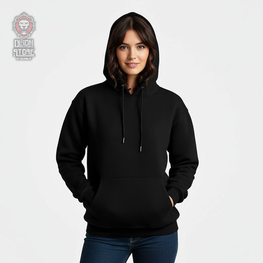 Buzo capota negro estampado unisex - DLion Store Colombia