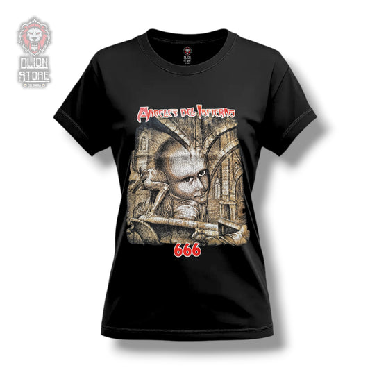 Camiseta Angeles del Infierno Negra Estampada Dama - DLion Store Colombia