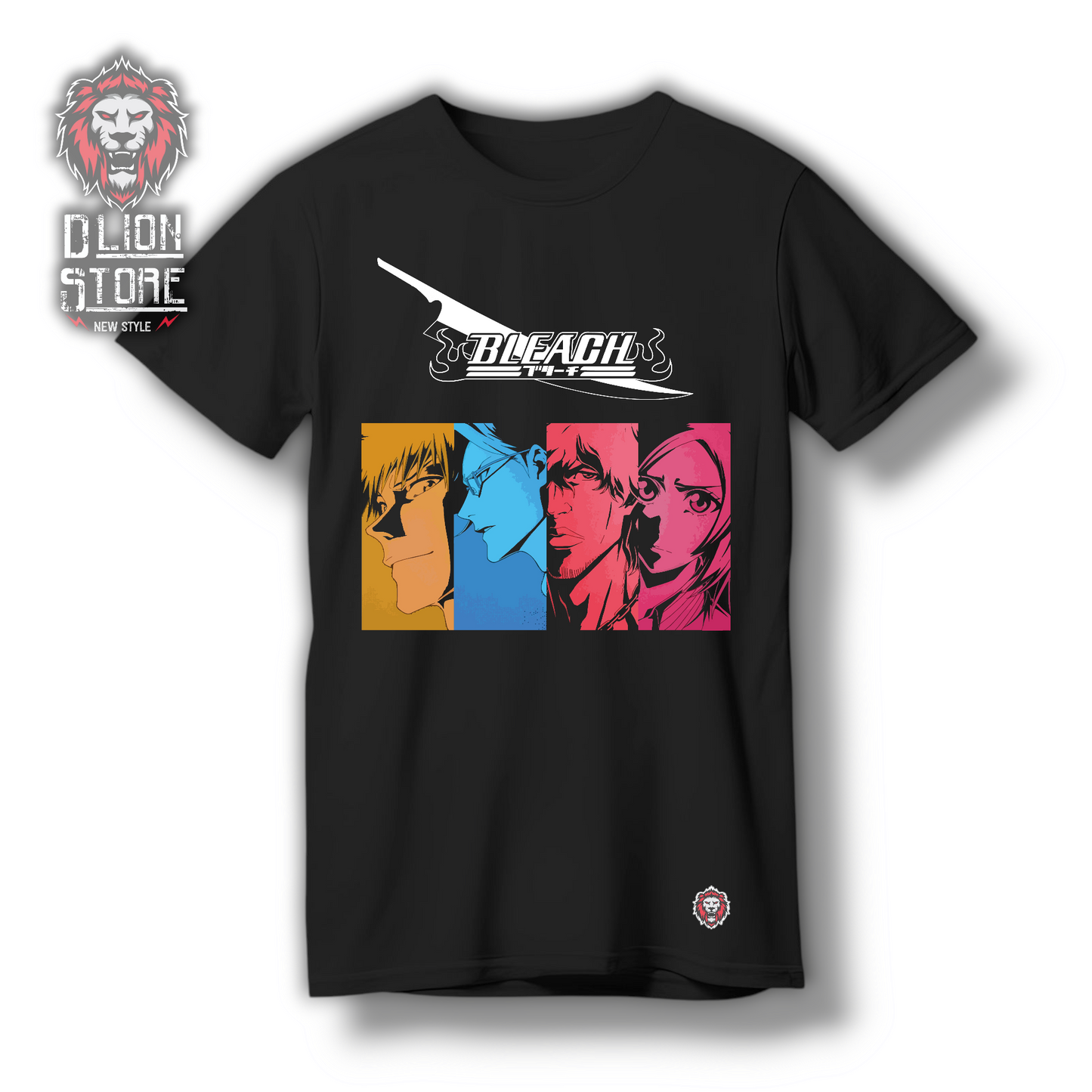 Camiseta negra estampada. Disponible en DLion Store.