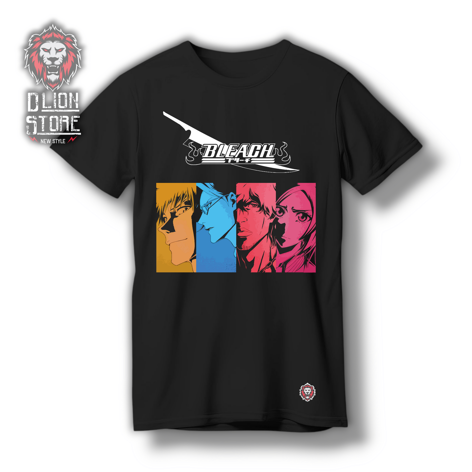 Camiseta negra estampada. Disponible en DLion Store.