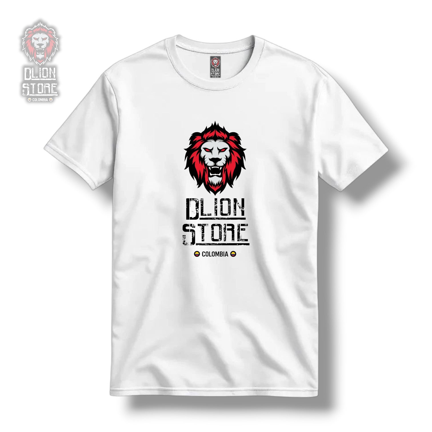 Camiseta Blanca estampada. Disponible en DLion Store.