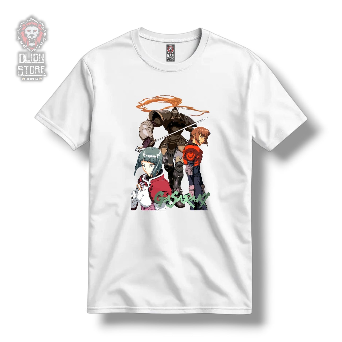 Camiseta Blanca de Gasaraki estampada, producto de DLion Store