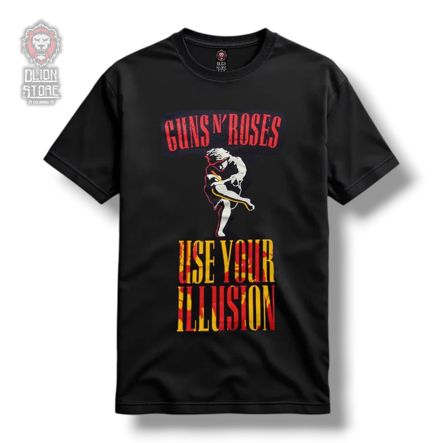 Camiseta Guns and Roses Use Your Ilusion Negra Estampada Unisex - DLion Store Colombia