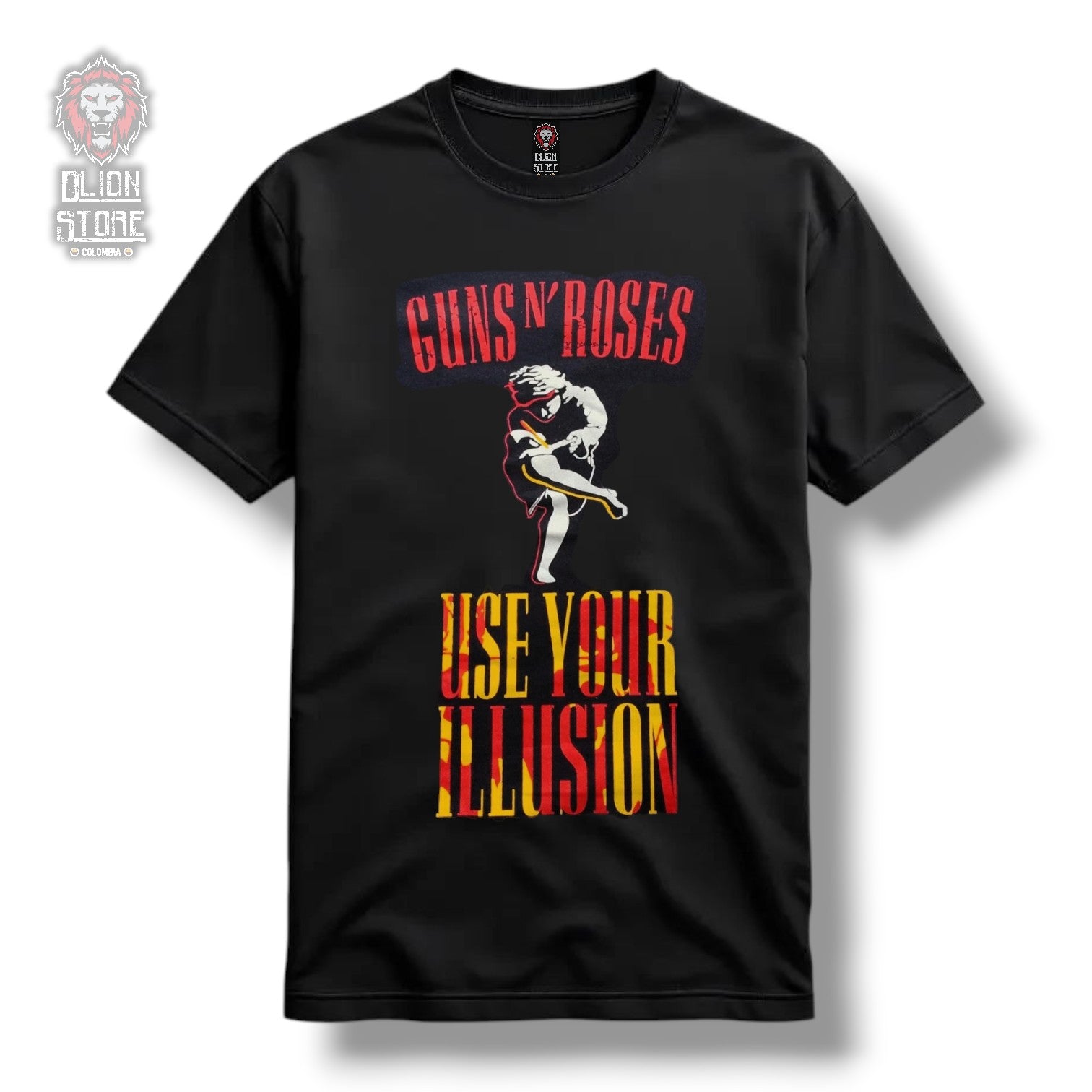 Camiseta Guns and Roses Use Your Ilusion Negra Estampada Unisex - DLion Store Colombia