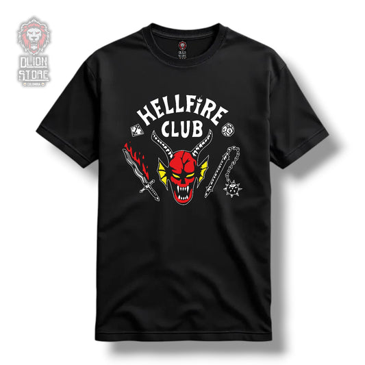Camiseta HellFire Club Negra Estampada Unisex - DLion Store Colombia