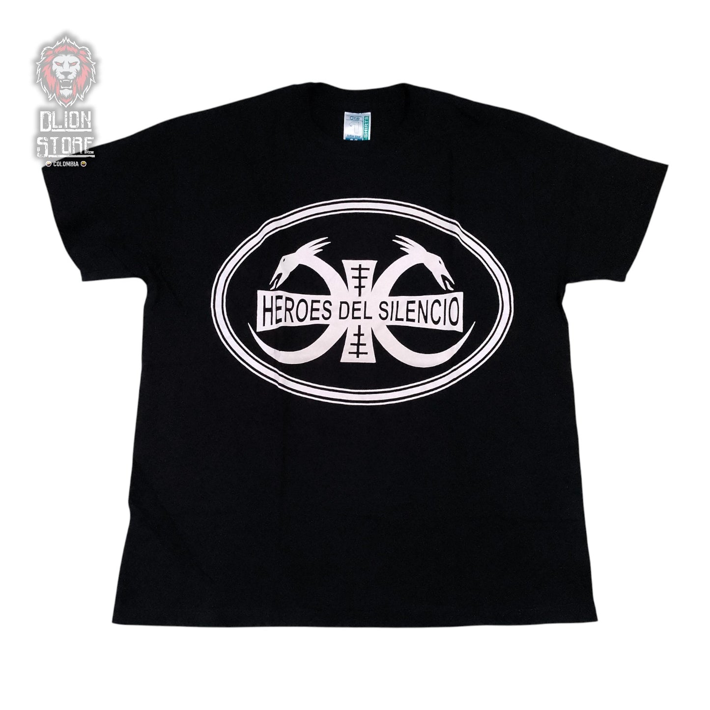 Camiseta negra unisex de Heroes del Silencio estampada, producto de DLion Store