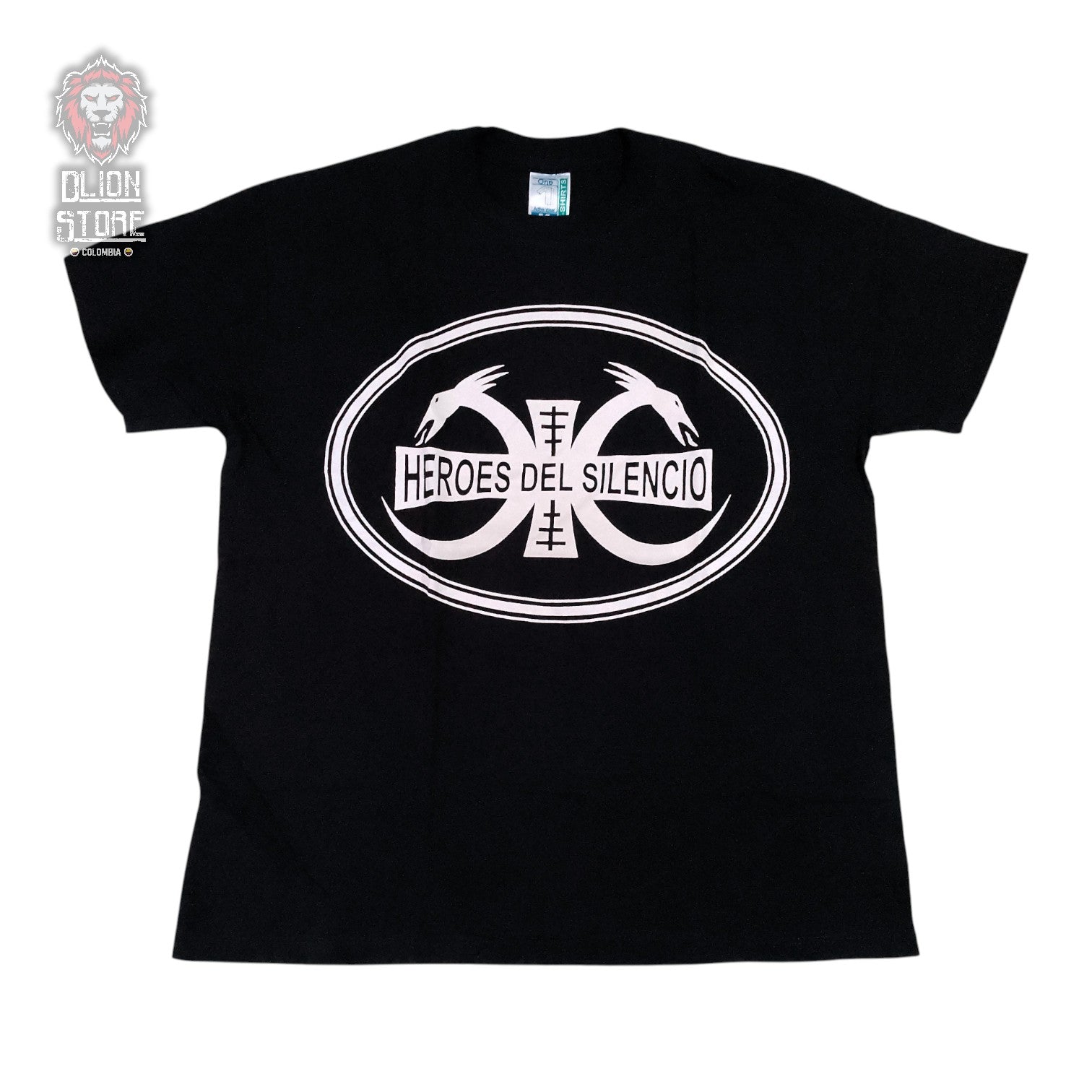 Camiseta negra unisex de Heroes del Silencio estampada, producto de DLion Store
