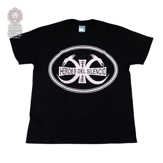 Camiseta negra unisex de Heroes del Silencio estampada, producto de DLion Store