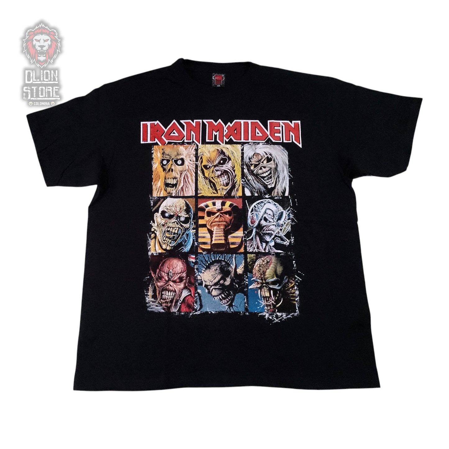 Camiseta negra unisex de Iron Maiden estampada, producto de DLion Store