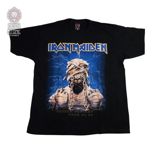 Camiseta negra unisex de Iron Maiden estampada, producto de DLion Store