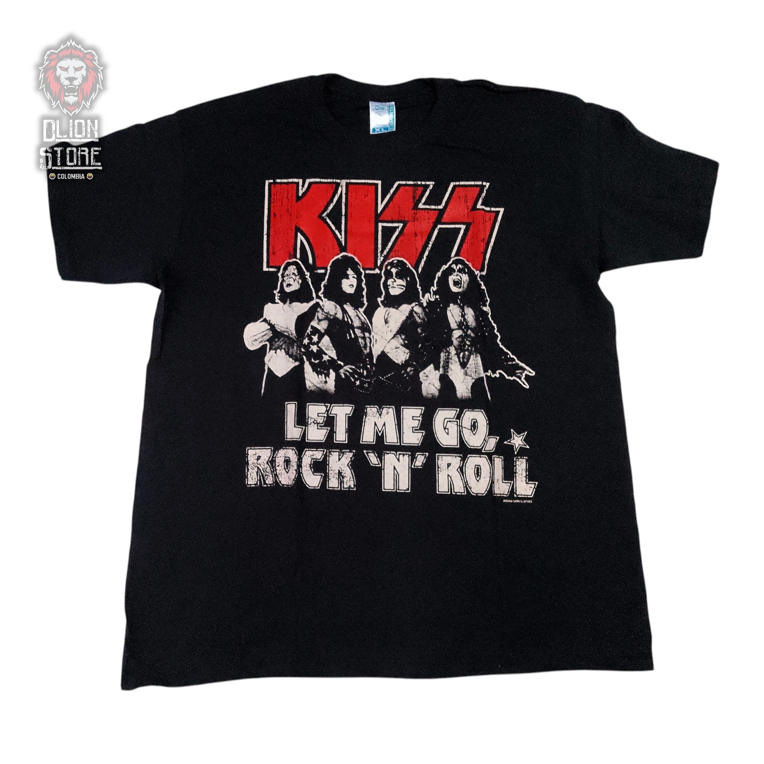 Camiseta negra unisex de Kiss estampada, producto de DLion Store