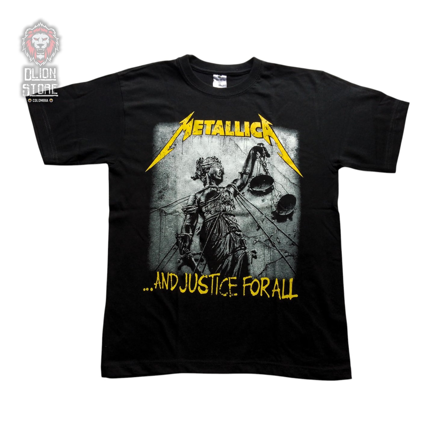 Camiseta negra unisex de Metallica estampada, producto de DLion Store