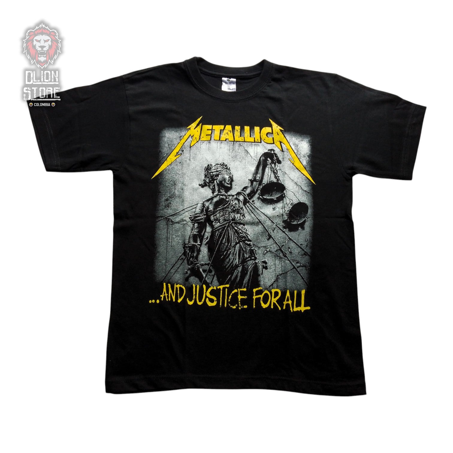 Camiseta negra unisex de Metallica estampada, producto de DLion Store