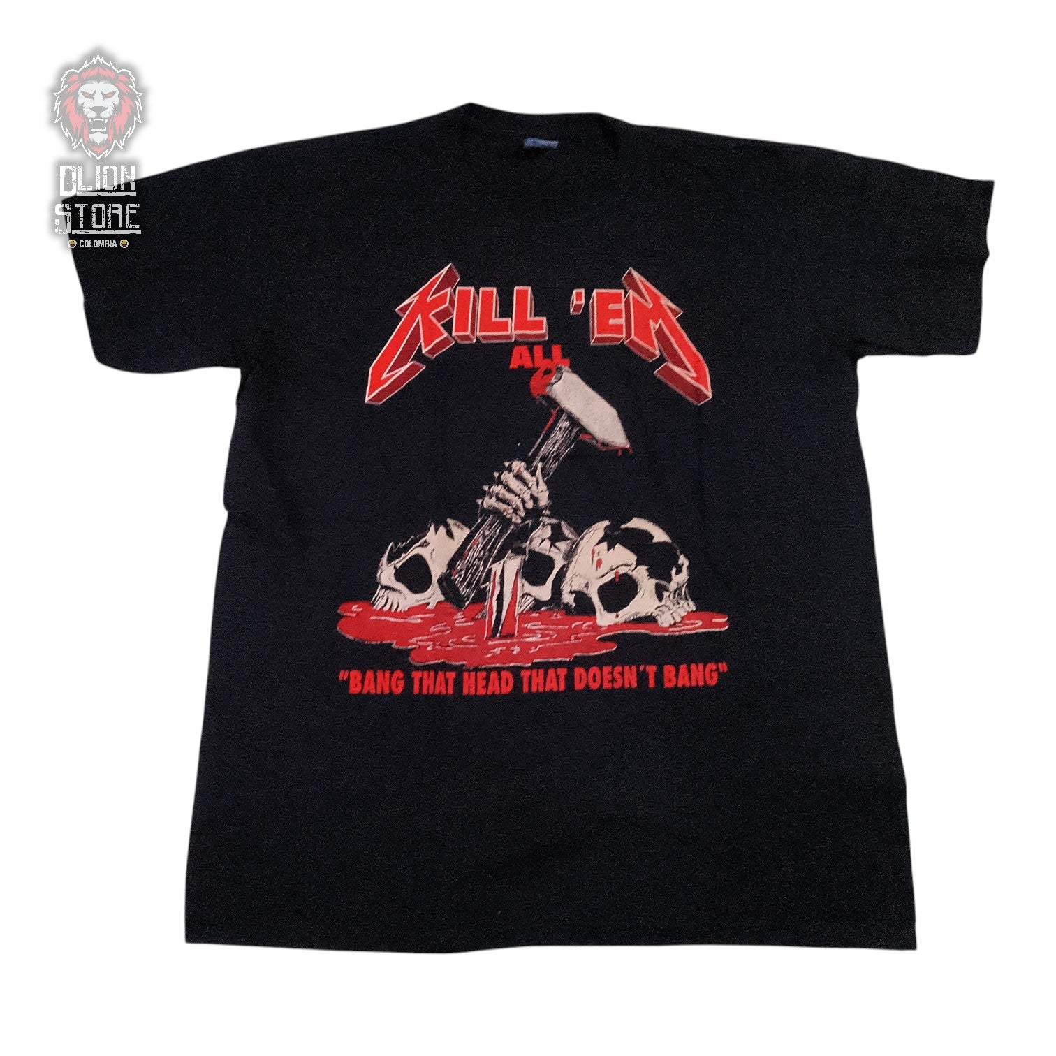 Camiseta negra unisex de Metallica estampada, producto de DLion Store