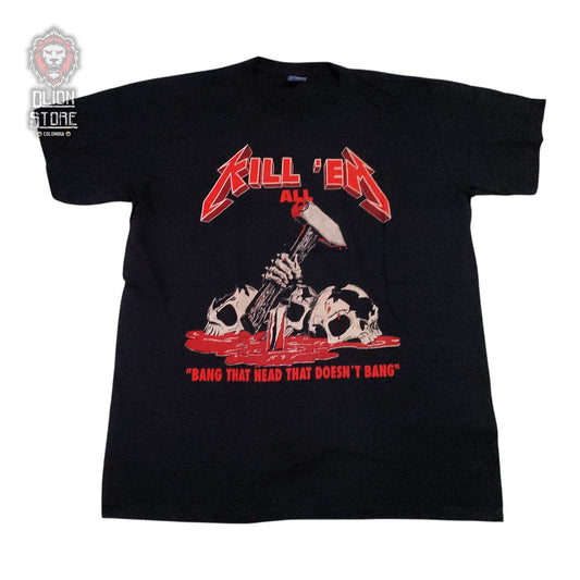 Camiseta negra unisex de Metallica estampada, producto de DLion Store