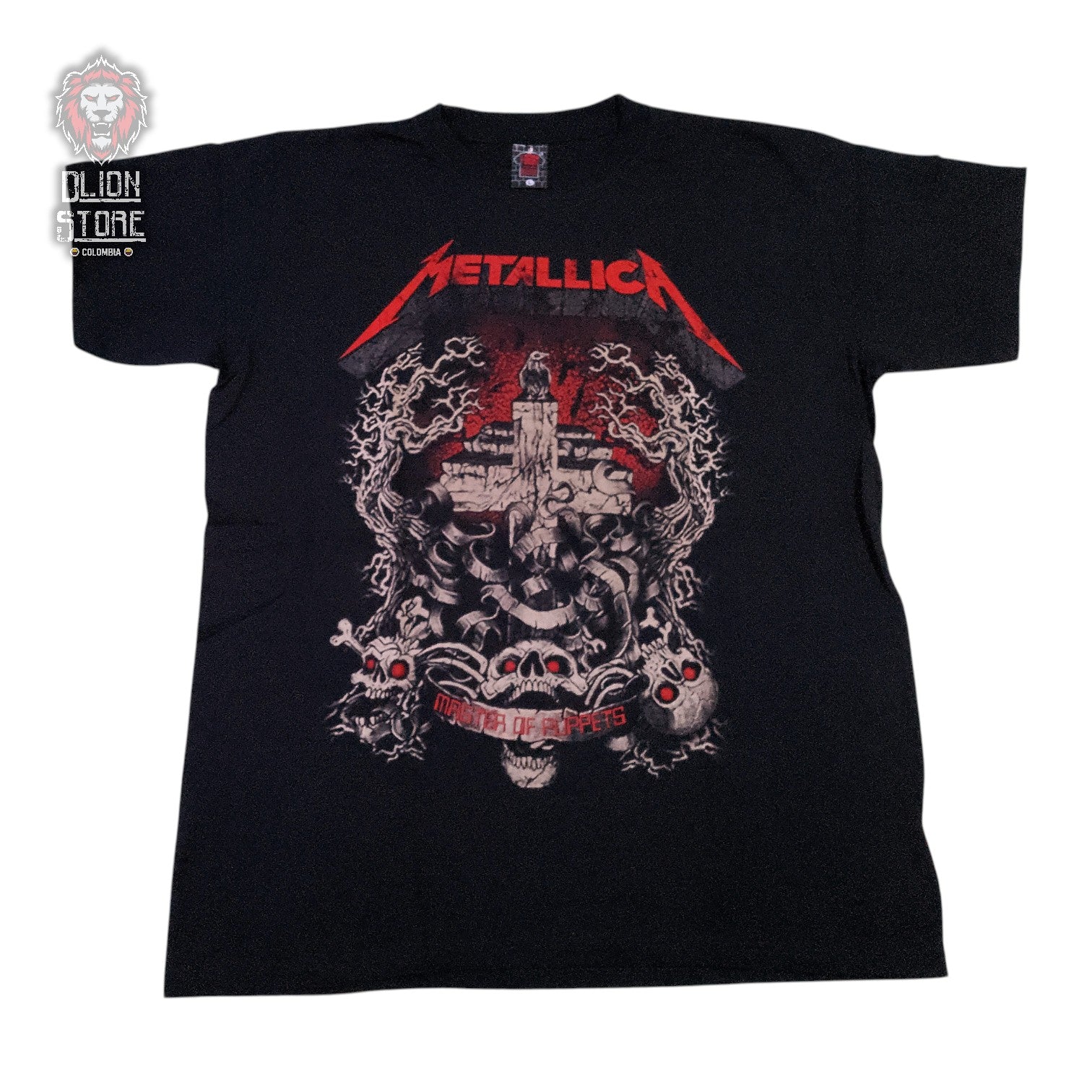 Camiseta negra unisex de Metallica estampada, producto de DLion Store