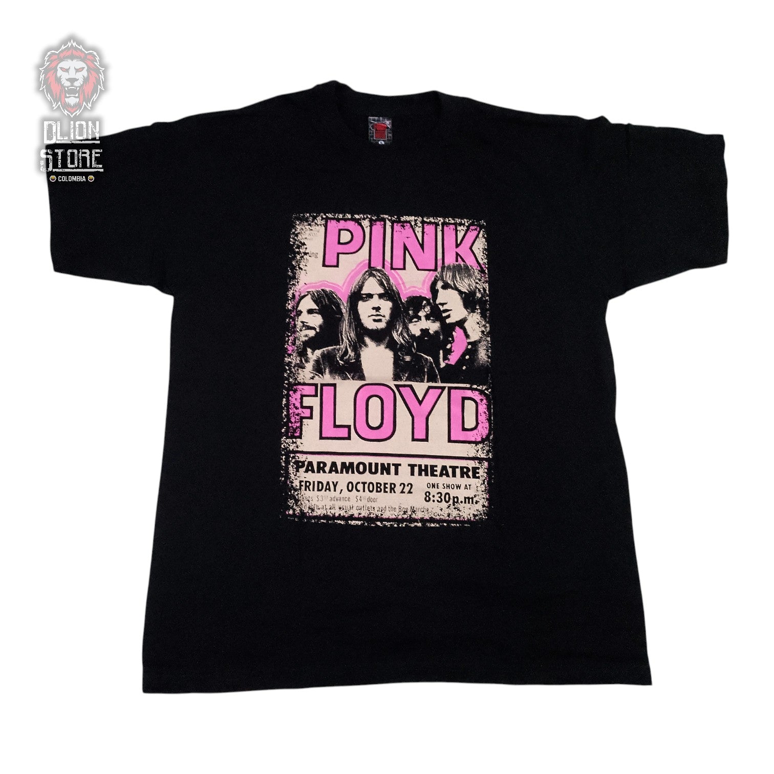Camiseta negra unisex de Pink Floyd estampada, producto de DLion Store