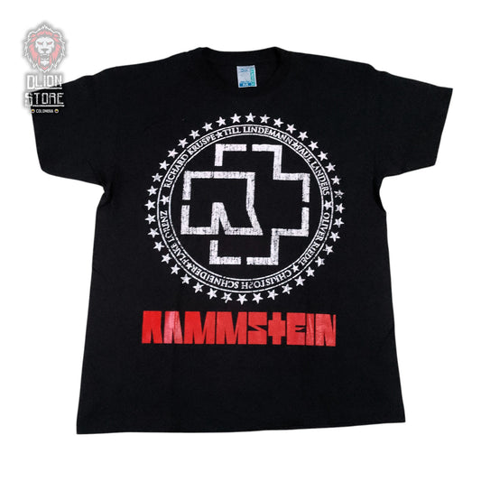 Camiseta negra unisex de Rammstein estampada, producto de DLion Store