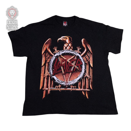 Camiseta negra unisex de Slayer estampada, producto de DLion Store