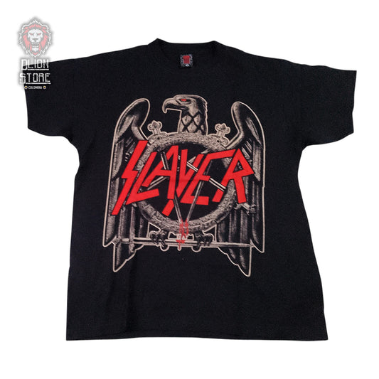 Camiseta negra unisex de Slayer estampada, producto de DLion Store