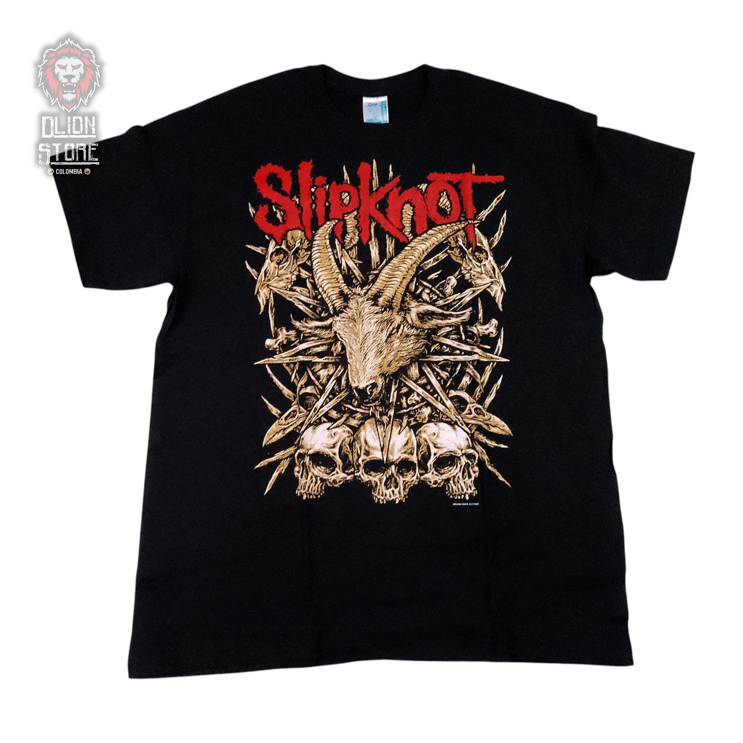 Camiseta negra unisex de Slipknot estampada, producto de DLion Store