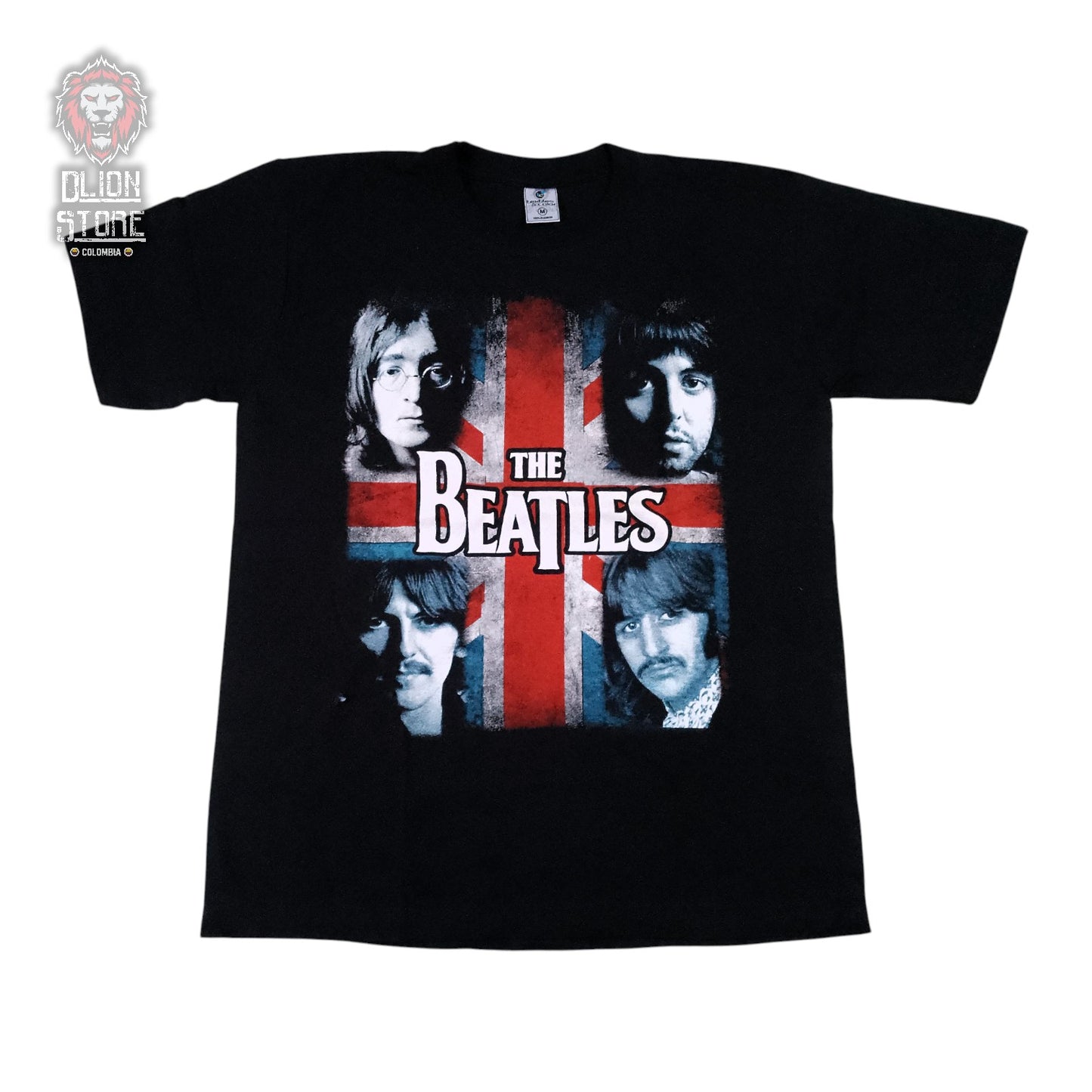 Camiseta negra unisex de The Beatles estampada, producto de DLion Store