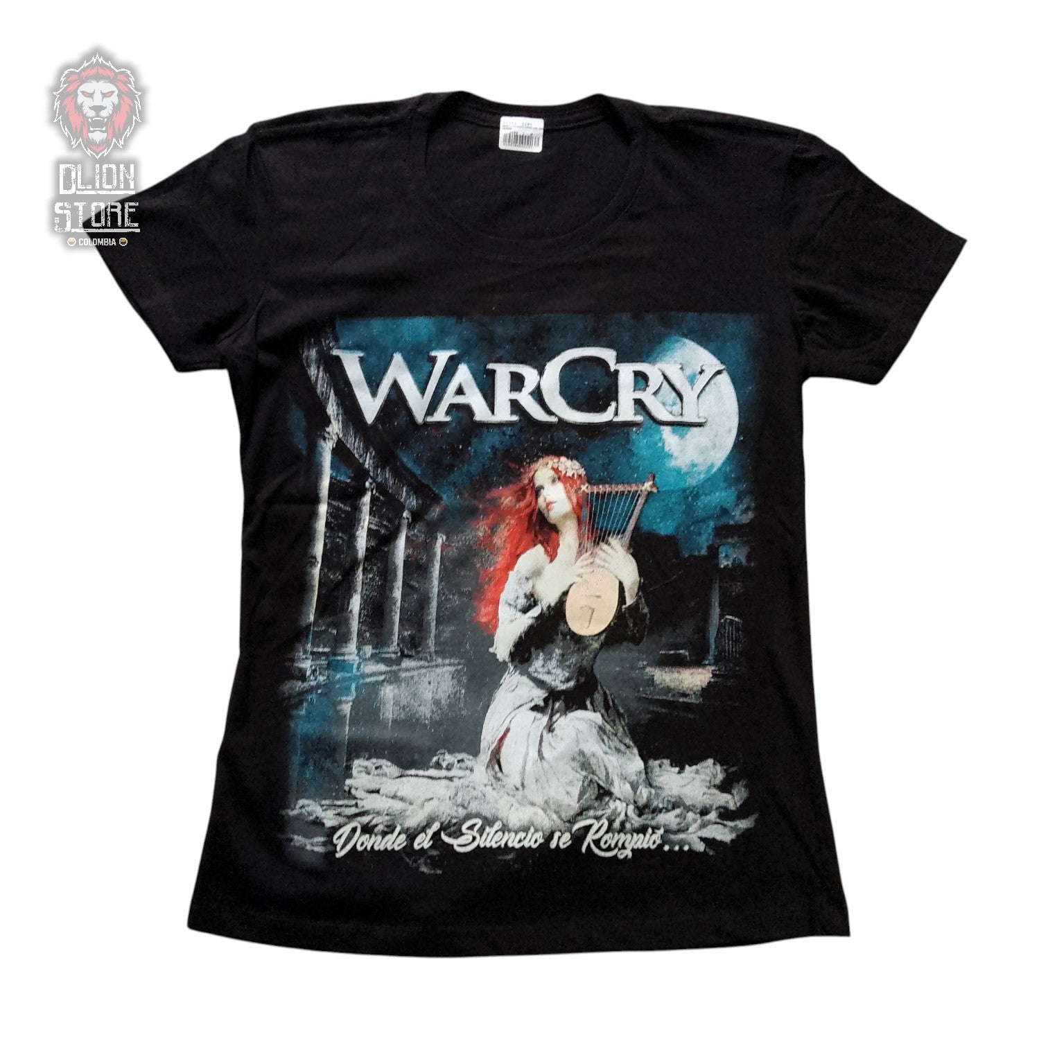 Camiseta negra de Warcry estampada, producto de DLion Store