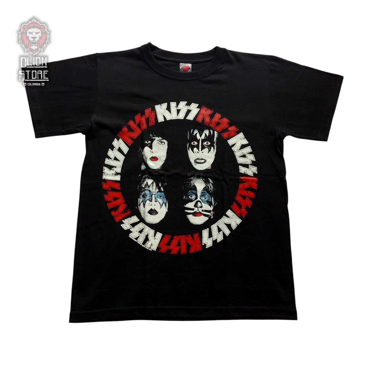 Camiseta negra unisex de Kiss estampada, producto de DLion Store