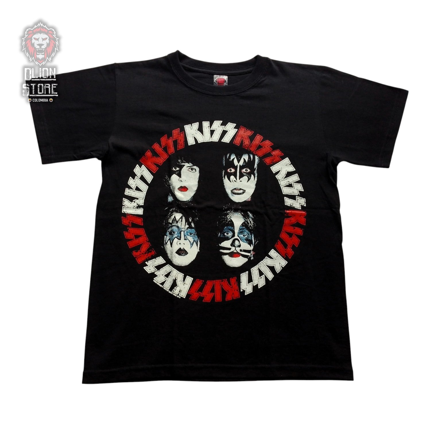 Camiseta negra unisex de Kiss estampada, producto de DLion Store