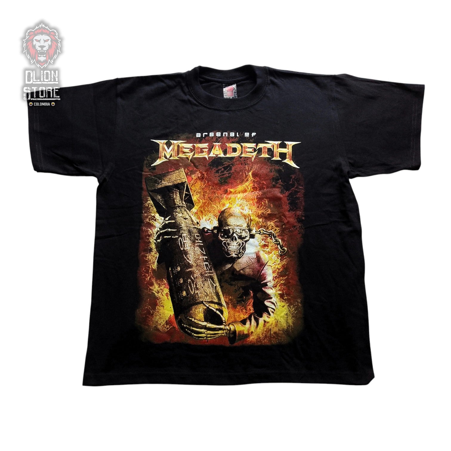 Camiseta de Megadeth color negro, estampada, estilo unisex, disponible en Colombia.