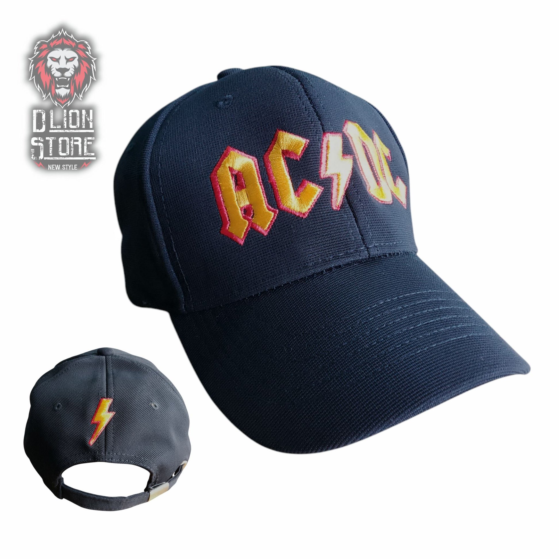 Gorra acrílica, bordada, color negro, disponible en DLion Store.