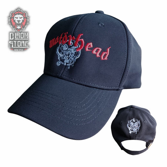 Gorra acrílica, bordada, color negro, disponible en DLion Store.