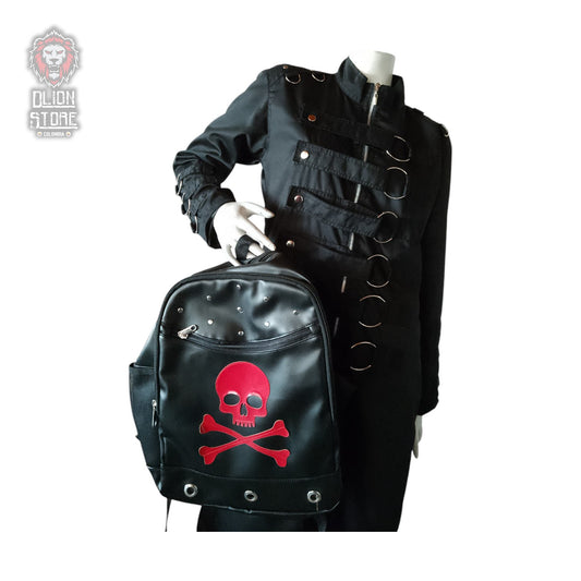 Morral color negro, hecho en cuerina, estilo unisex, disponible en Colombia.