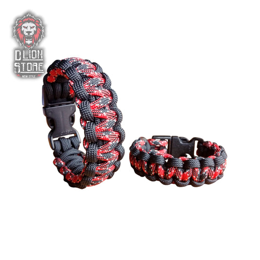 Pulsera Paracord Coral + Black