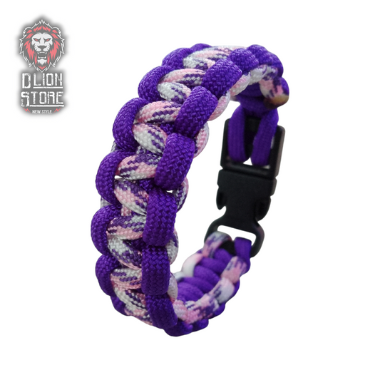 Pulsera Paracord Aloha + Neon Purple