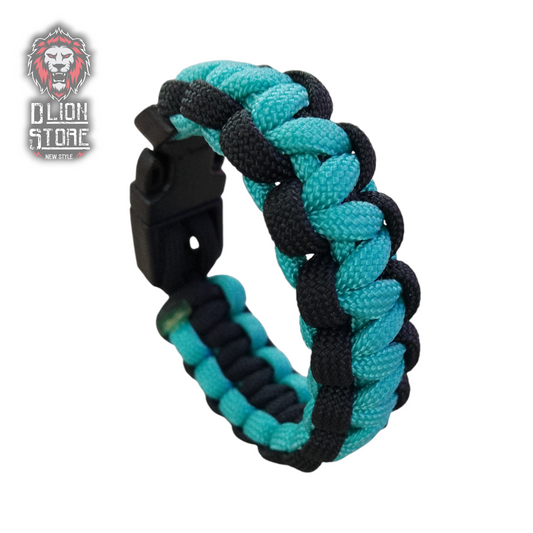 Pulsera Paracord Turquesa + Black